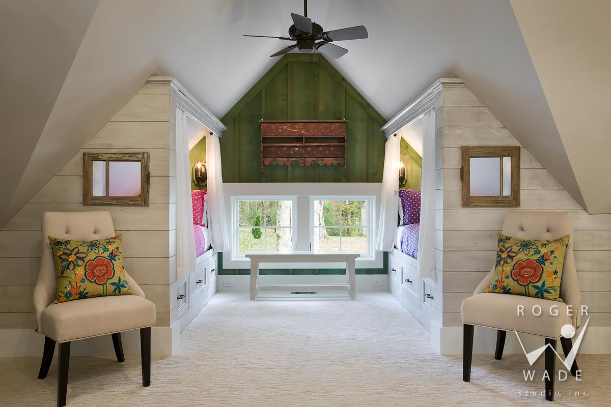 traditional interior design stock image, bunk room vignette, mills river, nc