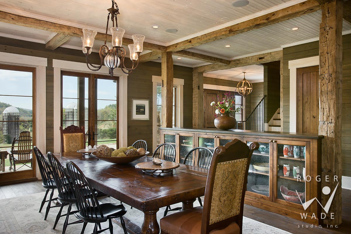 traditional residential design stock photo, dining room, mills river, nc